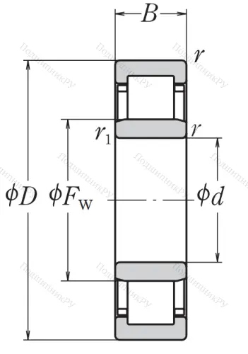 Роликовый цилиндрический подшипник NJ 215 ET C 3 от производителя  NSK