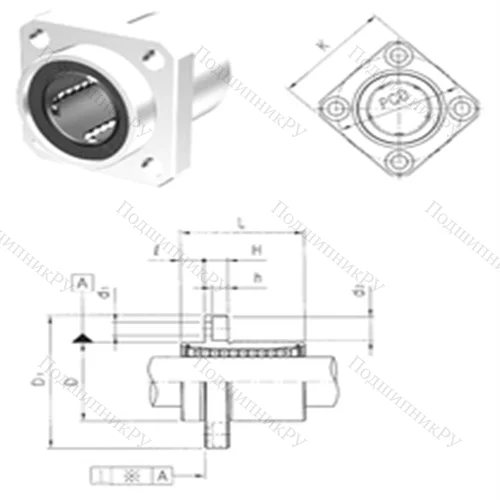 Подшипник шариковый линейный LMEKP 40