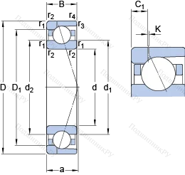 Подшипник 7030 ACD/HCP 4AH 1