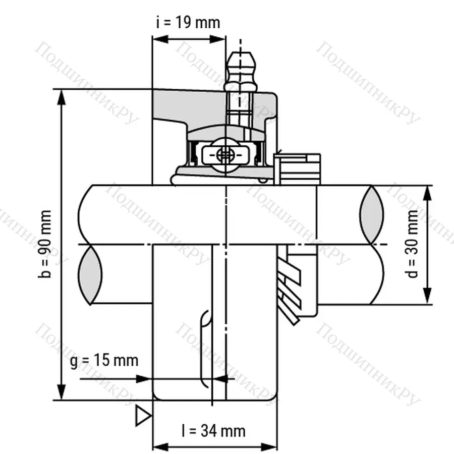 Подшипниковый узел UKFL 207+H 2307 - Вал: 30 мм