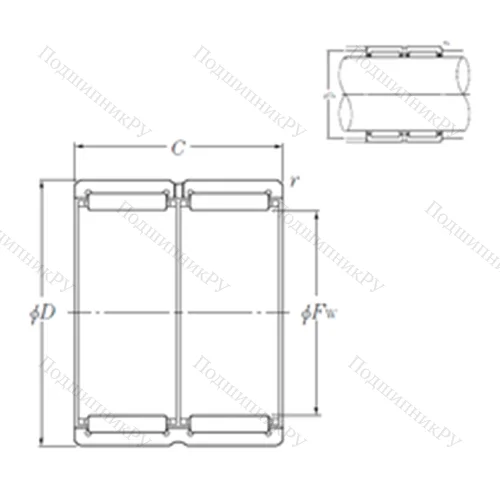 Подшипник игольчатый радиальный RNA 6910R