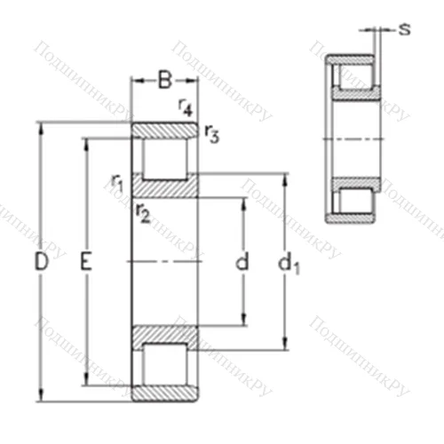 Подшипник роликовый радиальный N 332-E-M 6