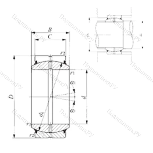 Подшипник скольжения сферический GE 90ES-2RS
