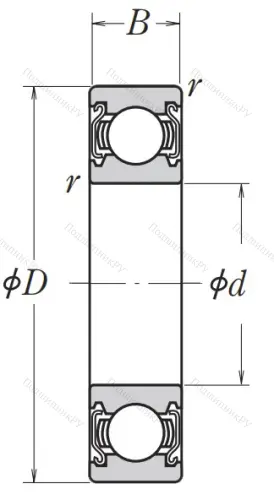 Однорядный шариковый подшипник 6222 ZZ от производителя  NSK