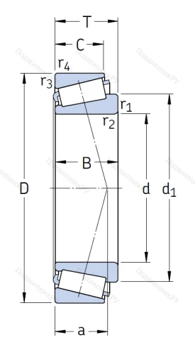 Конический роликовый подшипник 32207 J 2/Q от производителя  SKF Конический роликовый подшипник 32207 J 2/Q от производителя  SKF