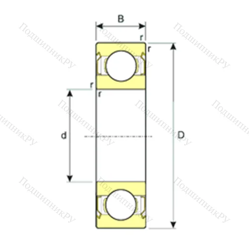 Подшипник шариковый радиальный SS 6201-ZZ