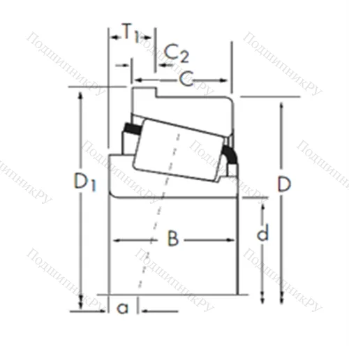 Подшипник роликовый радиально-упорный M 86649/M 86611-B от производителя  TIMKEN Подшипник роликовый радиально-упорный M 86649/M 86611-B от производителя  TIMKEN