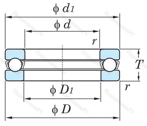 Упорный шариковый подшипник 51208 от производителя  KOYO