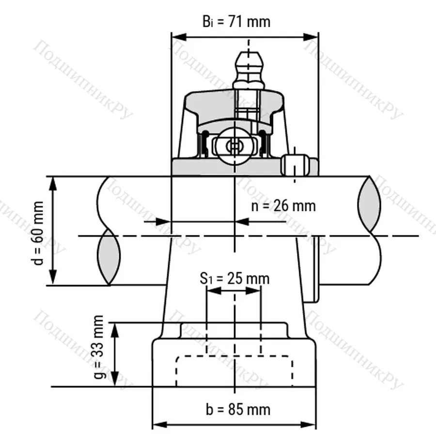 Подшипниковый узел UCP 312 - Вал: 60 мм