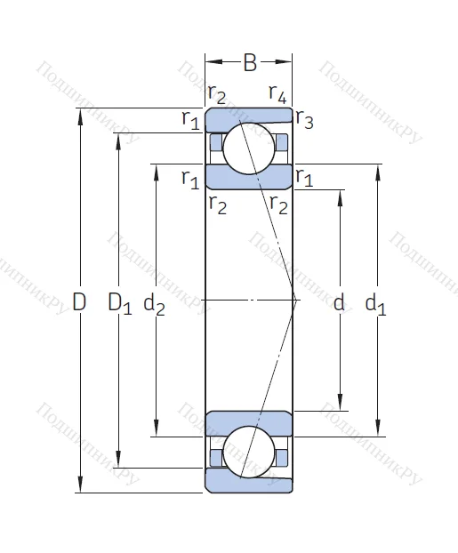 Сверхточный подшипник 7208 ACD/P 4A