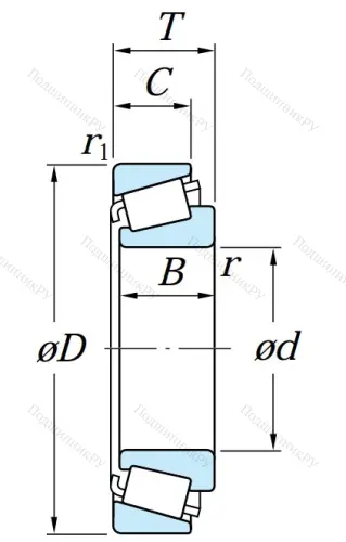 Конический роликовый подшипник 32224 JR LJJIZG6RPH от производителя  KOYO Конический роликовый подшипник 32224 JR LJJIZG6RPH от производителя  KOYO