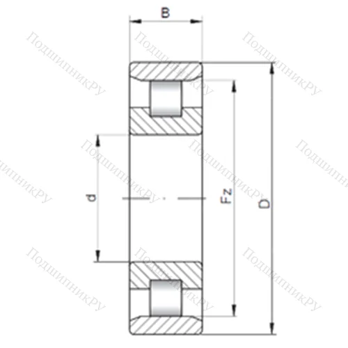 Подшипник роликовый радиальный N 264 E от производителя  CX Подшипник роликовый радиальный N 264 E от производителя  CX