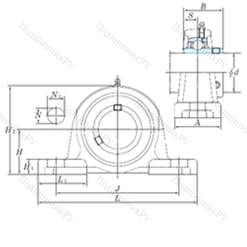 Подшипниковый узел шариковый радиальный UCPX 08-24