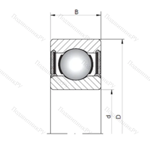 Подшипник шариковый радиальный 618/7-2RS от производителя  CRAFT Подшипник шариковый радиальный 618/7-2RS от производителя  CRAFT