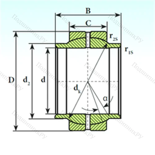 Подшипник скольжения сферический GEEW 30 ES