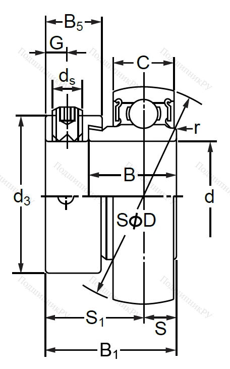 Корпусный подшипник SA 211 (AEL 211) в Красноярске