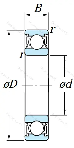 Однорядный шариковый подшипник 6026 2RS