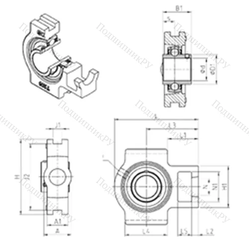 Подшипниковый узел шариковый радиальный UCT 204 от производителя  SNR