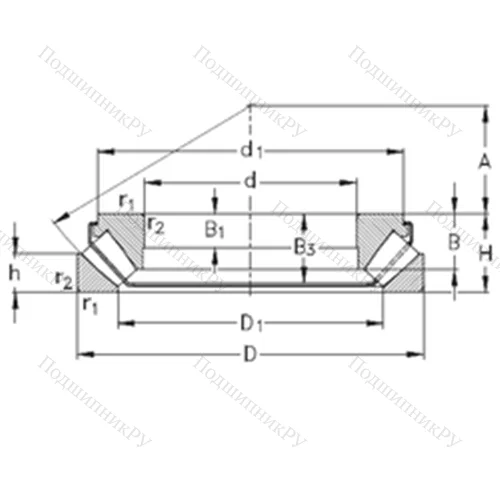 Подшипник роликовый упорно-радиальный 29416-EJ от производителя  NKE Подшипник роликовый упорно-радиальный 29416-EJ от производителя  NKE