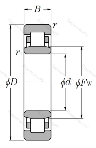 Роликовый цилиндрический подшипник NU 213 от производителя  NTN Роликовый цилиндрический подшипник NU 213 от производителя  NTN