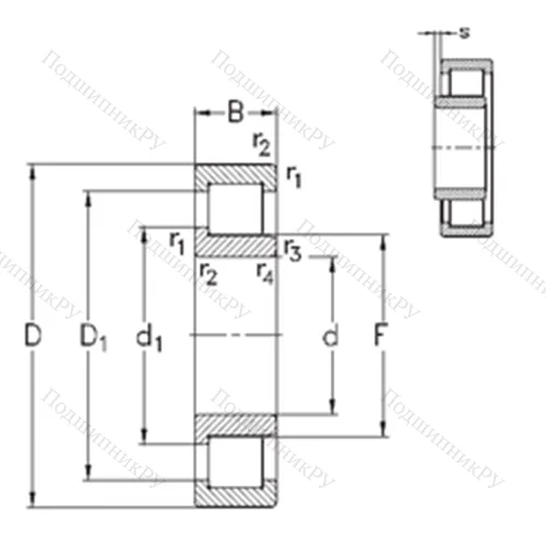Подшипник роликовый радиальный NJ 336-E-M 6