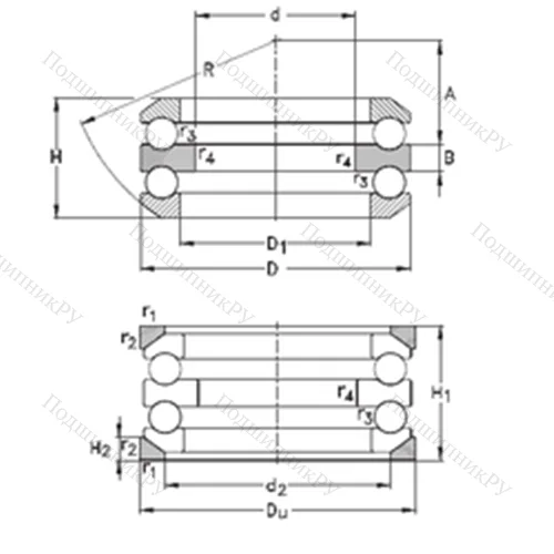 Подшипник шариковый упорный 54205+U 205 от производителя  NKE