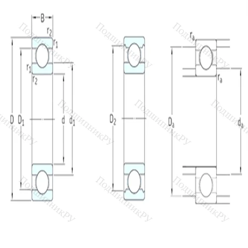 Подшипник шариковый радиальный 6307 от производителя  SKF