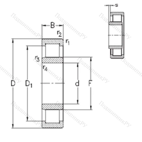 Подшипник роликовый радиальный NU 2344-E-MPA