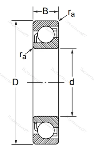 Радиально-упорный шариковый подшипник 7010 C/DT (436110 Е ГОСТ) в Красноярске