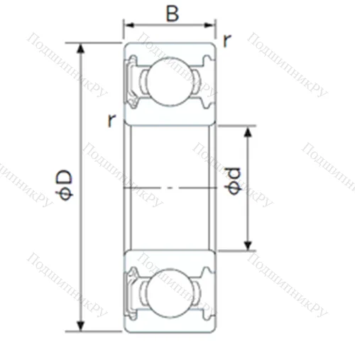 Подшипник шариковый радиальный 1641-RS от производителя  CYSD Подшипник шариковый радиальный 1641-RS от производителя  CYSD