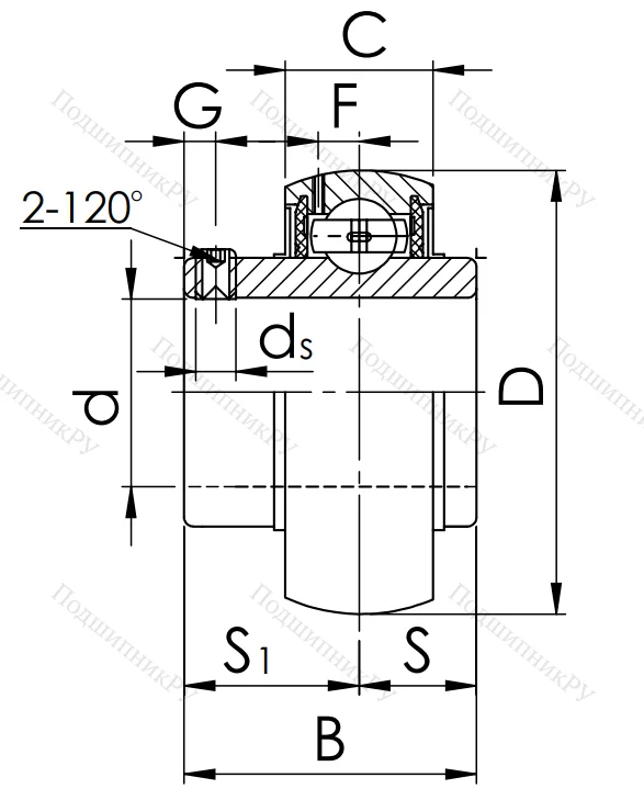 Корпусный подшипник UC 213 (480213 ГОСТ) в Красноярске