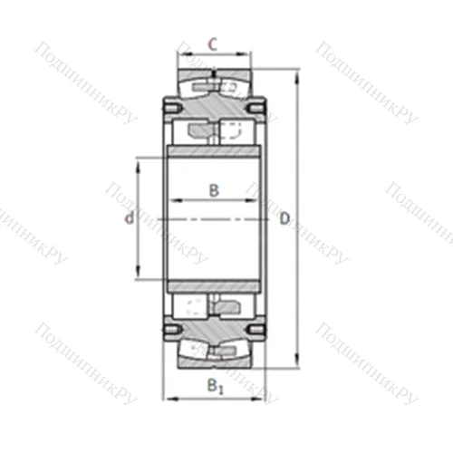 Подшипник роликовый радиальный самоцентрирующийся Z-531156.04.DRGL