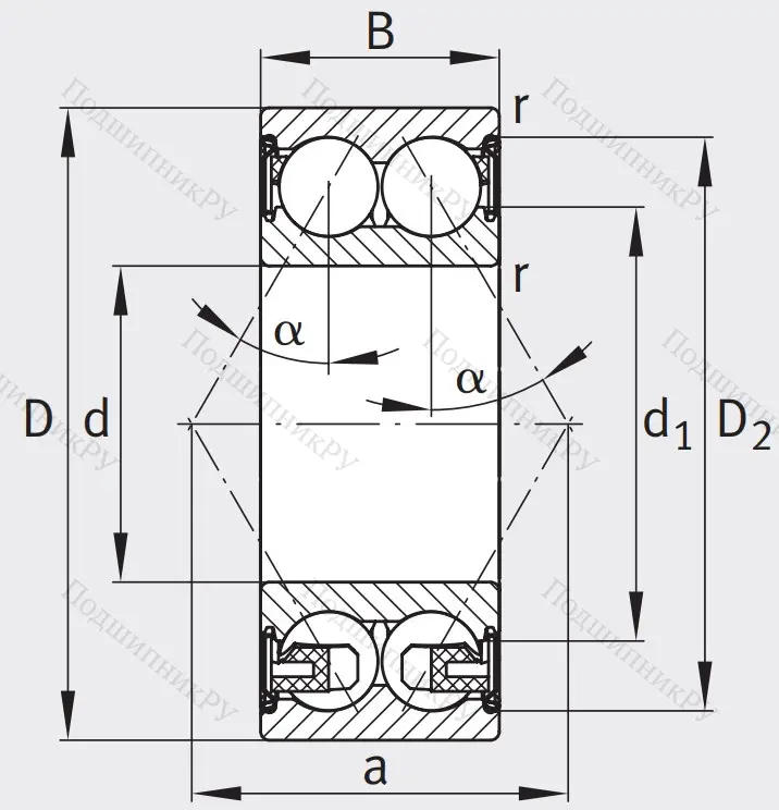 Двухрядный шариковый подшипник