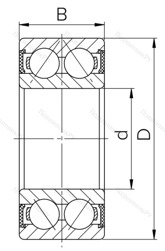 Радиально-упорный шариковый подшипник 3056208 2RS (3208 2RS) в Красноярске