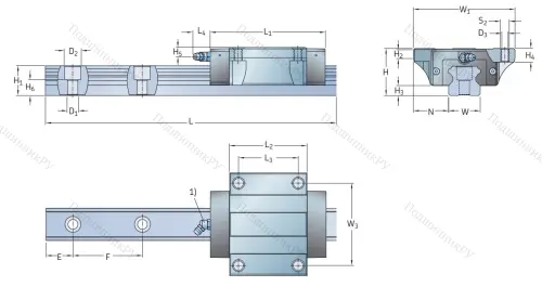 Профильная рельсовая направляющая LLTHS 25 R 1 T 1 220 P 3 E=0 (M/P 011515) в Красноярске