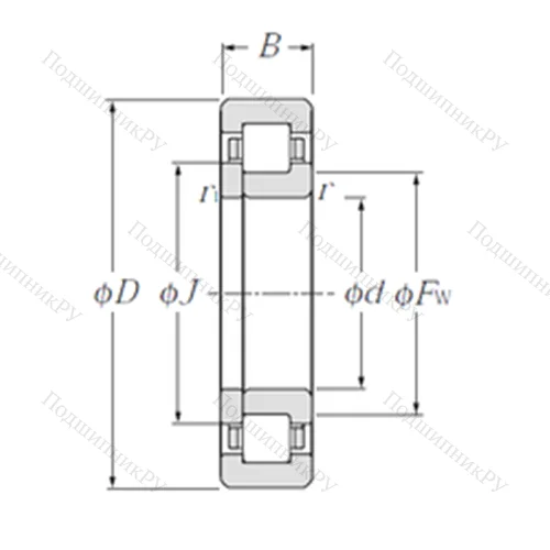 Подшипник роликовый радиальный NUP 1021 от производителя  NTN Подшипник роликовый радиальный NUP 1021 от производителя  NTN