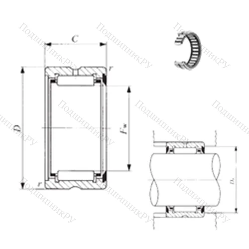 Подшипник игольчатый радиальный RNA 49/22U от производителя  IKO Подшипник игольчатый радиальный RNA 49/22U от производителя  IKO
