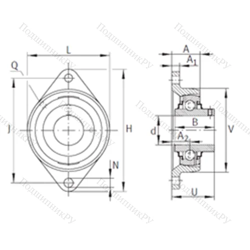 Подшипниковый узел шариковый радиальный RCJTY 5/8