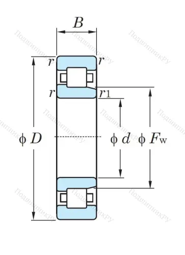 Роликовый цилиндрический подшипник NJ 315 от производителя  KOYO