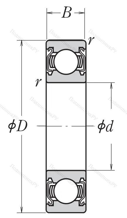 Однорядный шариковый подшипник 6022 ZZ CM