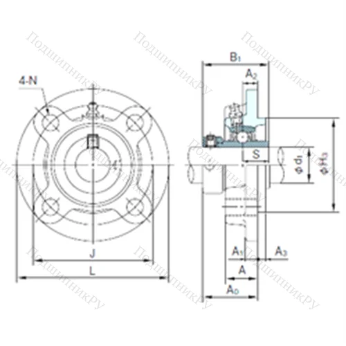 Подшипниковый узел шариковый радиальный UGFC 209