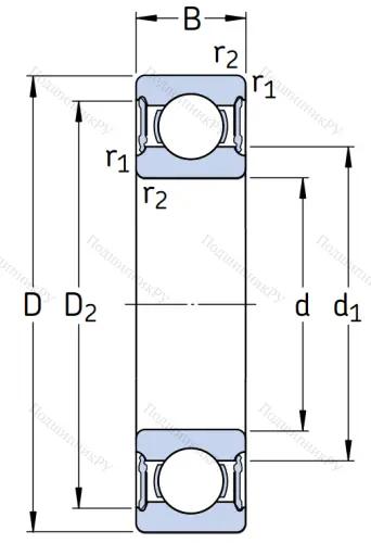 Однорядный шариковый подшипник W 61801 2RS 1 в Красноярске