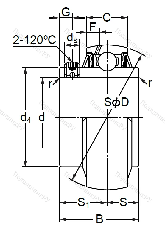 Корпусный подшипник UC 210 (480210 ГОСТ) в Красноярске