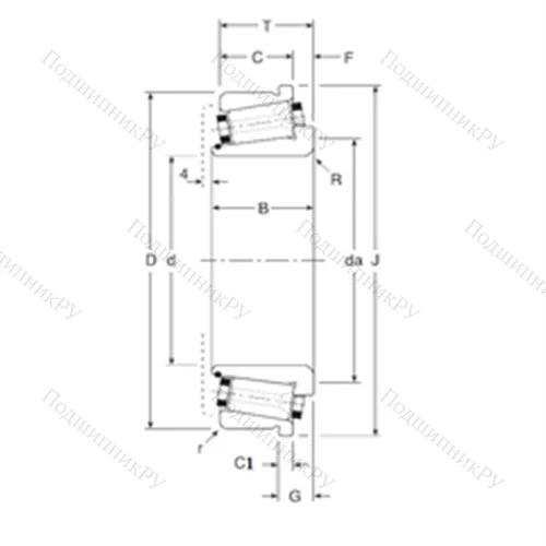 Подшипник роликовый радиально-упорный 111044X/111093XC от производителя  Gamet