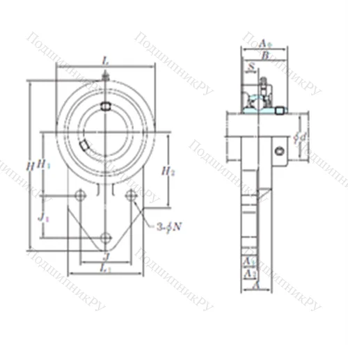 Подшипниковый узел шариковый радиальный UCFB 209-27 от производителя  KOYO