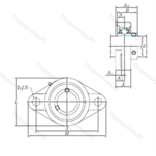 Подшипниковый узел шариковый радиальный UCFL 208-24 от производителя  KOYO