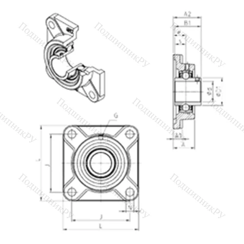 Подшипниковый узел шариковый радиальный UCF 305 от производителя  SNR