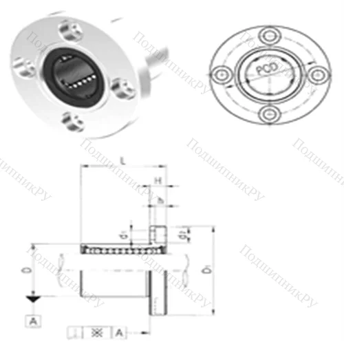 Подшипник шариковый линейный LMEF 50