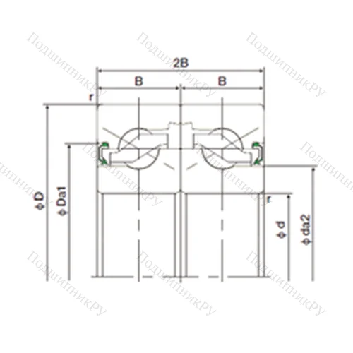 Подшипник шариковый упорно-радиальный спаренный 17TAB 04DF-2NK