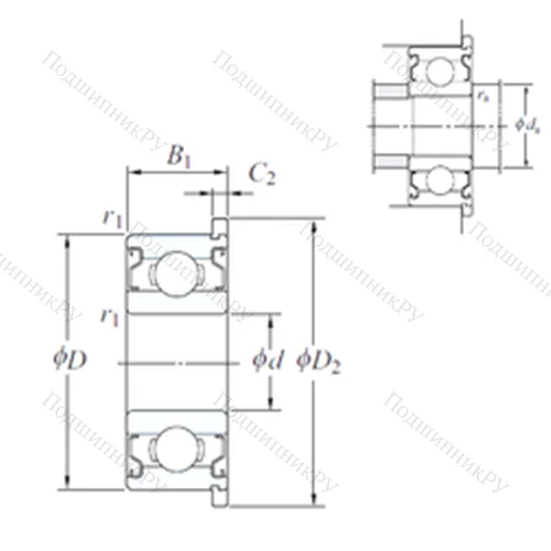 Подшипник шариковый радиальный WMLFN 8012 ZZ от производителя  KOYO Подшипник шариковый радиальный WMLFN 8012 ZZ от производителя  KOYO
